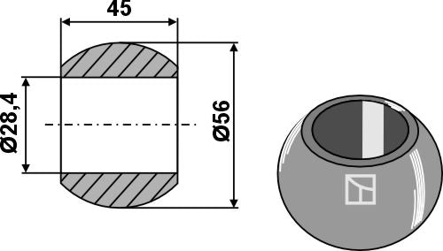 Ball for lower link hook - Cat. II