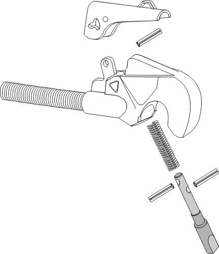 Security pin for top hooks, new model