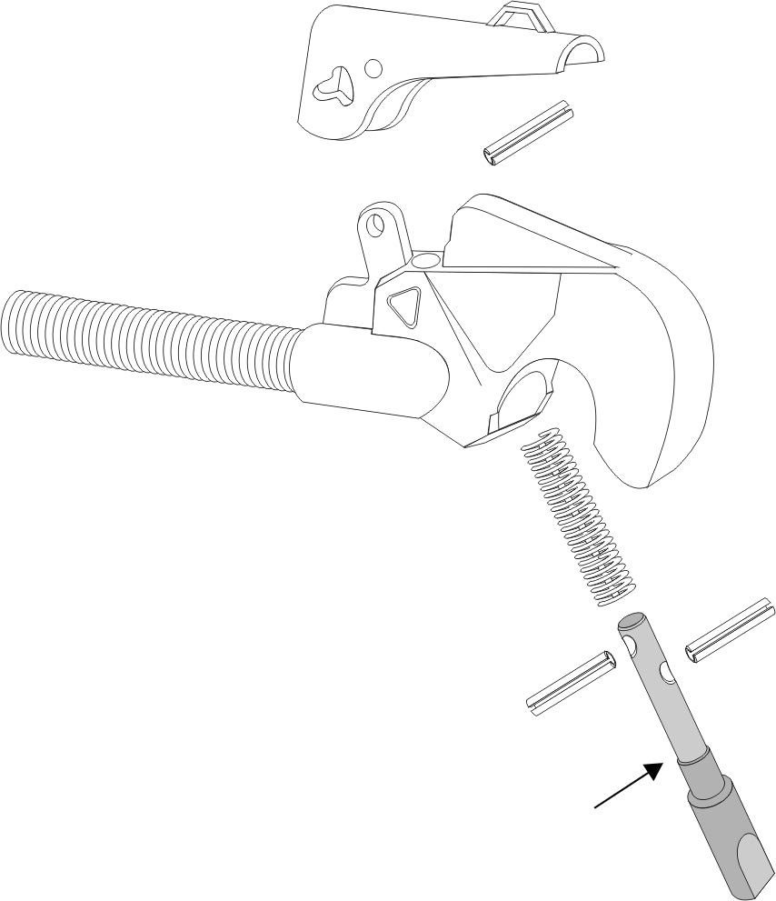 Security pin for top hooks, new model
