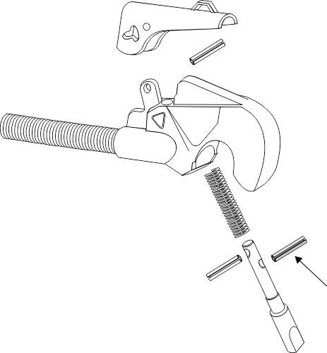 Roller pin for top hooks, new model