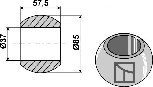Ball for lower links hooks - Cat. IV-III