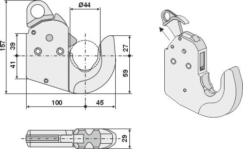 Automatic hook for lower links - Cat. l