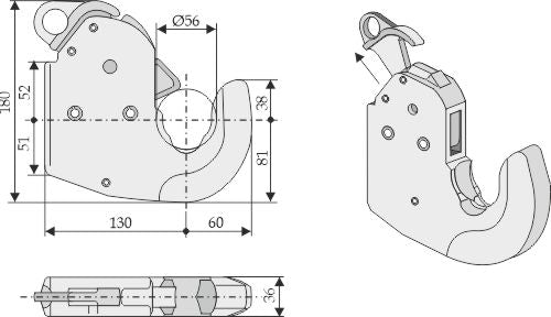 Automatic hook for lower links - Cat. lI