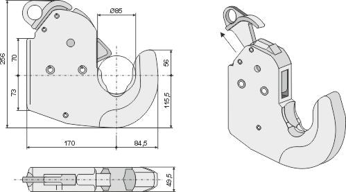 Automatic hook for lower links - Cat. IVS
