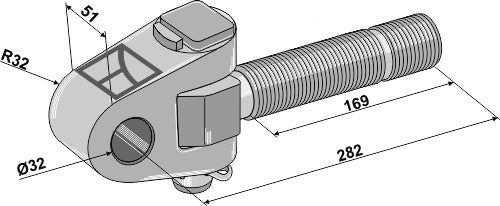 Swivelling tie-rod M36x4