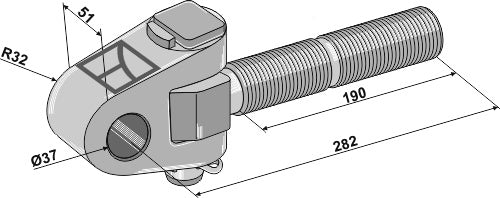 Swivelling tie-rod M36x3