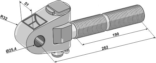 Swivelling tie-rod M36x3