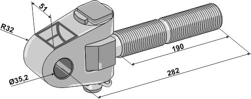 Swivelling tie-rod M36x3