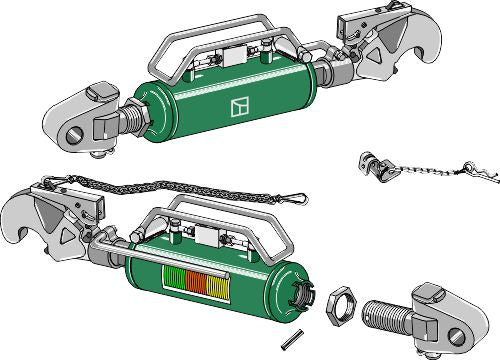 Hydraulic top-link with hook and swivelling tie-rod