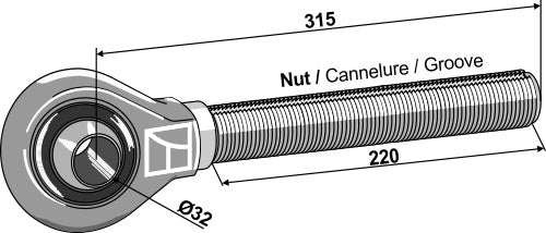 Tie-rod 1.1/2 - Cat. III - left thread