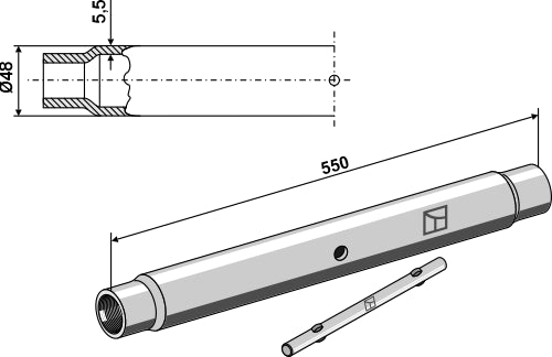 Tube M30x3