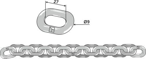 Scraper floor chain - 9x27 - D5