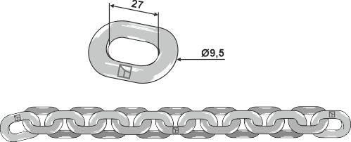 Scraper floor chain - 9,5x27 - D5