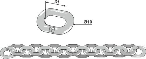 Scraper floor chain - 10x31 - D7