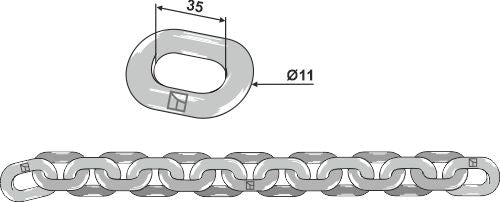 Scraper floor chain - 11x35 - D7
