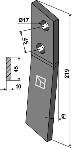 Bolt-on tine - right