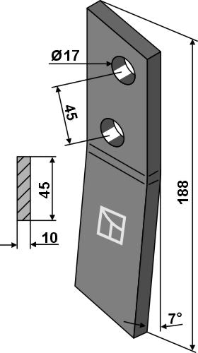 Bolt-on tine - right