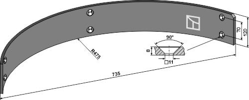 Guideboard 735mm
