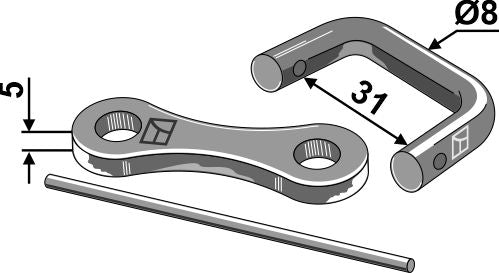Shackle type connector Ø8
