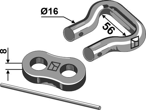 Shackle type connector Ø16