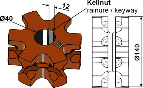 Chain sprocket  Ø140