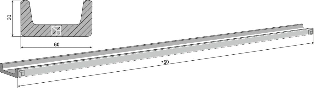 Scraper floor rail