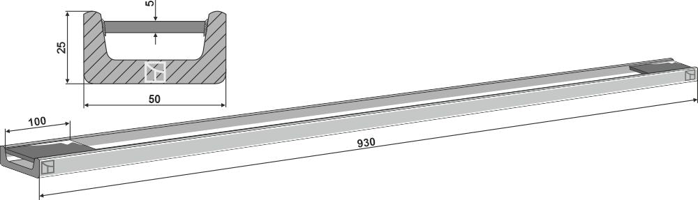 Scraper floor rail