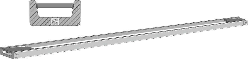 Scraper floor rail