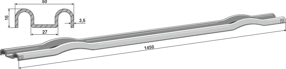Scraper floor rail
