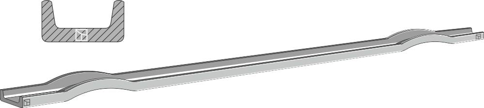 Scraper floor rail