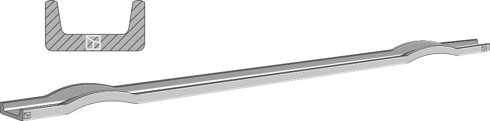Scraper floor rail