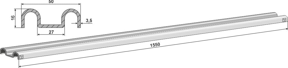 Scraper floor rail