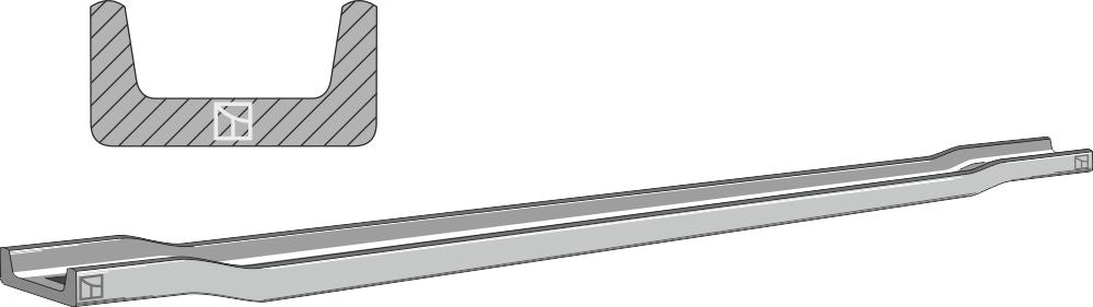 Scraper floor rail