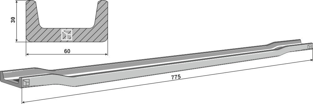 Scraper floor rail
