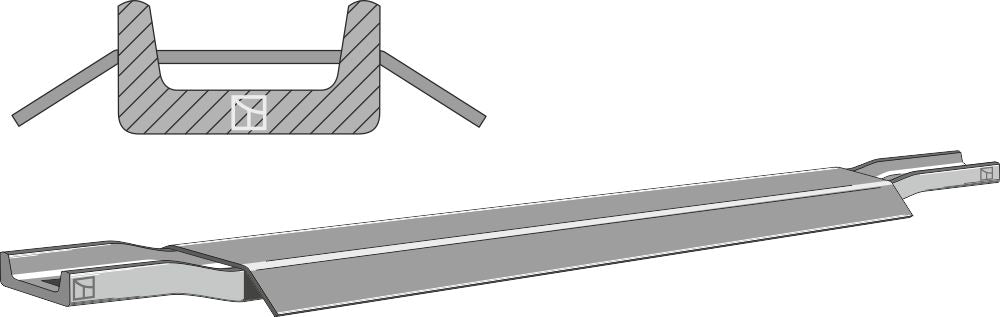 Scraper floor rail