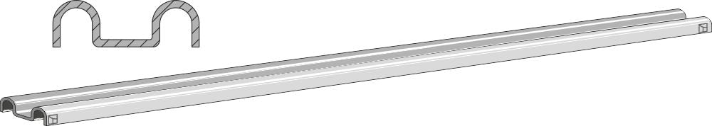 Scraper floor rail