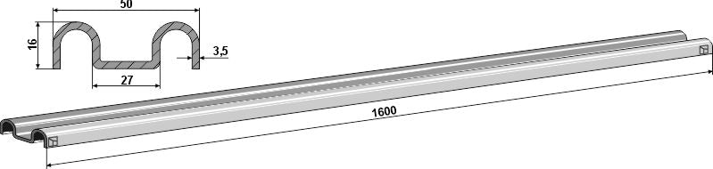 Scraper floor rail