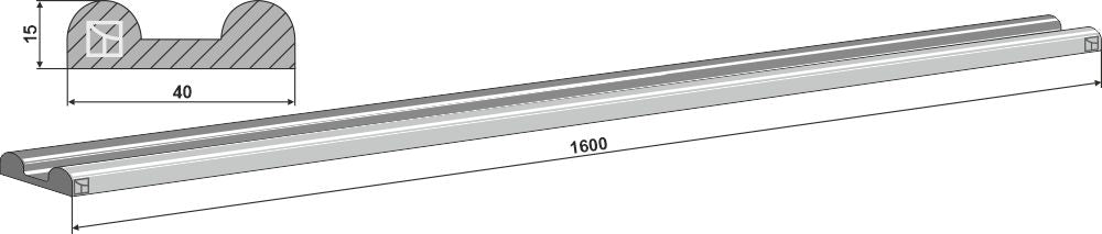 Scraper floor rail