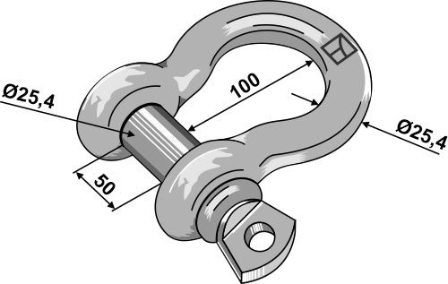Shackles 25,4mm; galvanized