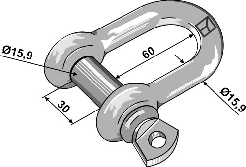 Standard straight shackles 15,9mm; galvanized