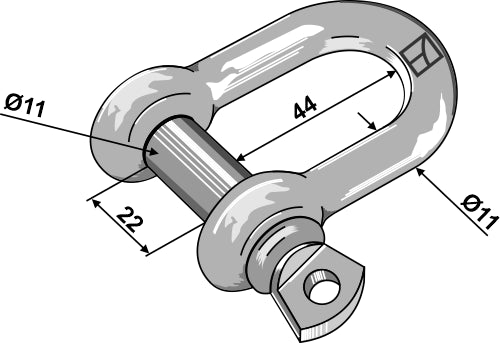 Standard straight shackles 11mm galvanized