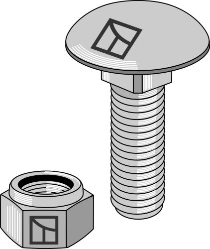 Saucer-head screw M10x1,5x25 with self-locking nut