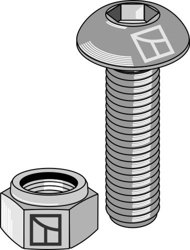 Saucer-head screw M8x1,25x25 with hexagon socket with nut