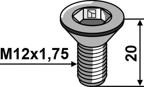 Hexagon socket screw M12x1,75x20