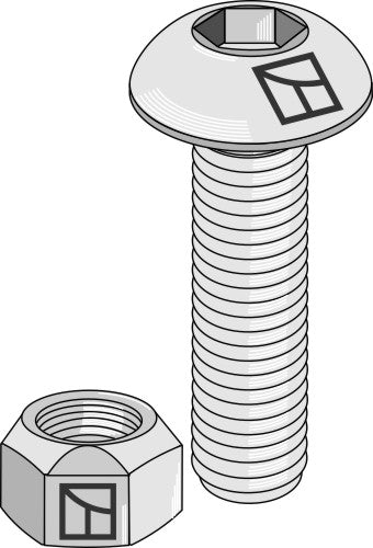 Saucer-head screw with hexagon socket M16x2x50 with self-locking nut