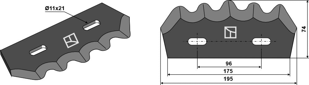 Fodder mixer knives