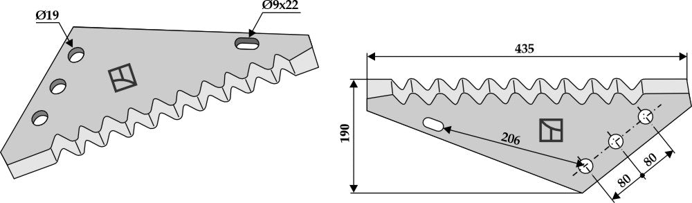 Fodder mixer knives