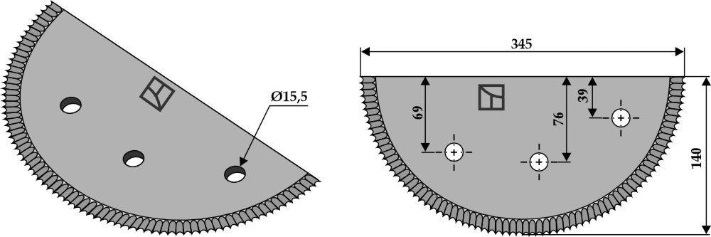 Fodder mixer knives