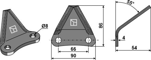 Fodder mixer knives - hard metal faced
