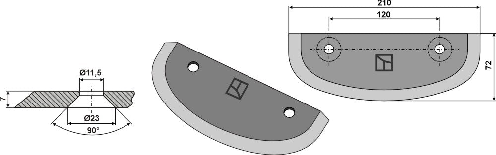 Fodder mixer knives